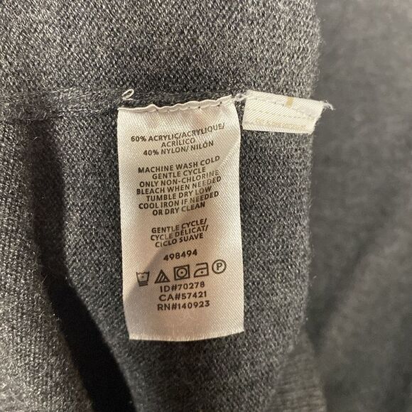 Loft Gray Ribbed Cowl Neck Charcoal Gray Sweater Size Medium - Picture 7 of 11